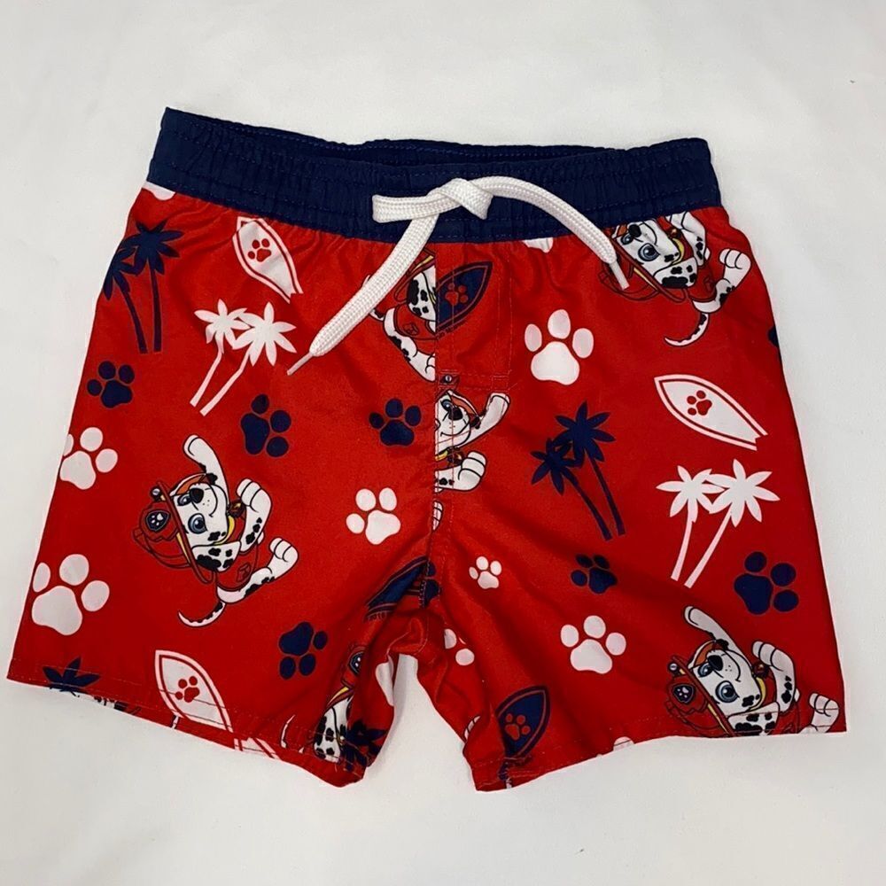 Old Navy Baby Boy Red Paw Patrol Swim Trunks Size 12-18 months